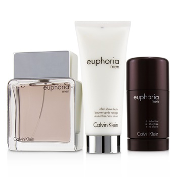 Calvin Klein Euphoria Men Coffret: EDT Spray 100ml/3.4oz + Deodorant Stick 75g/2.6oz +After Shave Balm 100ml/3.4oz (Green Box) | The Beauty Club™ | Shop Men's Fragrance