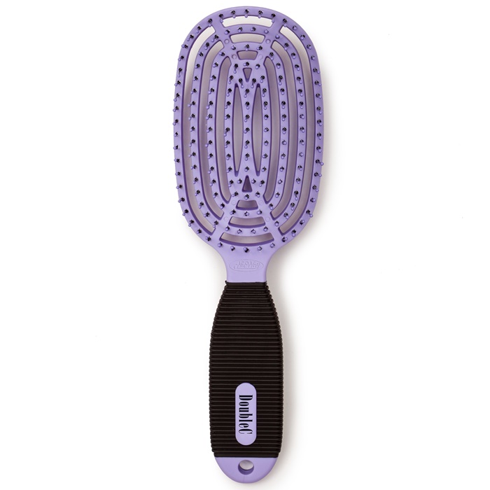 Patented Double Curved-Circular Vented Detangler Brush - Purple Hair Brush
