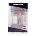 Tweezerman Complexion Prep To Go Set: Cleansing Brush + Skincare Tool + Folding Razor + Travel Bag