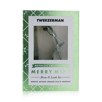 Tweezerman Merry Mint Brow & Lash Set (Metallic Collection)