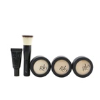 Glo Skin Beauty Meet Your Match 3 Step Foundation Kit (Face Primer + 2x Pressed Base + Perfecting Powder + Mini Kabuki Brush) - # Honey (Light / Medium)
