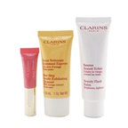 Clarins Beautiful & Radiant Set: Beauty Flash Balm 50ml+ Gentle Exfoliating Cleanser 30ml+ Lip Perfector 5ml+ Bag