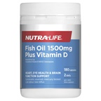 Nutra-Life Nutra-Life Fish Oil 1500mg + Vitamin D 180C