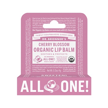 Dr. Bronner's Organic Lip Balm Hang Sell Cherry Blossom