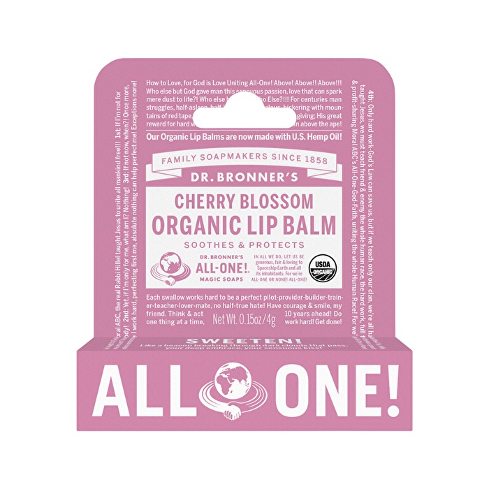 Dr. Bronner's Organic Lip Balm Hang Sell Cherry Blossom