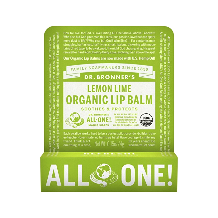 Dr. Bronner's Organic Lip Balm Hang Sell Lemon Lime