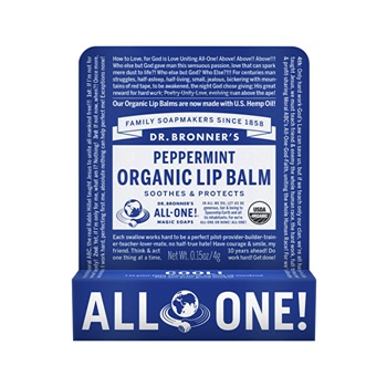 Dr. Bronner's Organic Lip Balm Hang Sell Peppermint