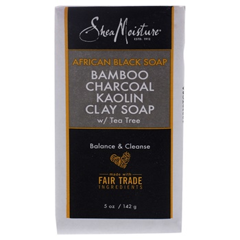 Shea Moisture African Black Soap Bamboo Charcoal Kaolin Clay Soap Bar Soap