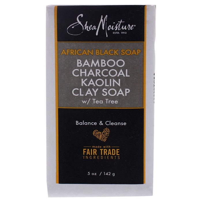 Shea Moisture African Black Soap Bamboo Charcoal Kaolin Clay Soap Bar Soap