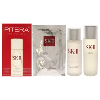 SK II Pitera First Experience Kit 2.5oz Facial Treatment Essence , 1oz Facial Treatment Clear Lotion, 1Pc Facial Treatment Mask