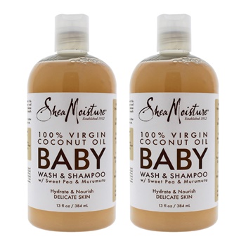 Shea Moisture 100 Percent Virgin Coconut Oil Baby Wash and Shampoo - Pack of 2 Body Wash