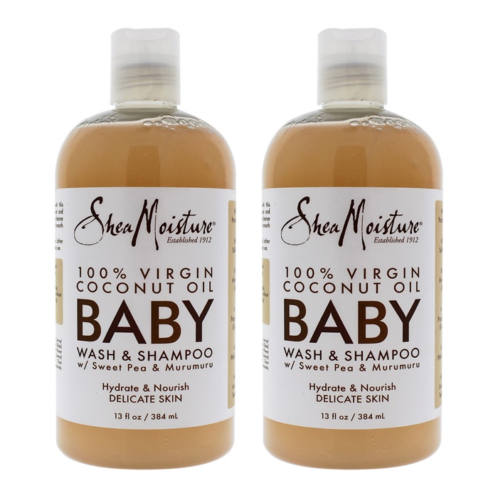 Shea Moisture 100 Percent Virgin Coconut Oil Baby Wash and Shampoo - Pack of 2 Body Wash